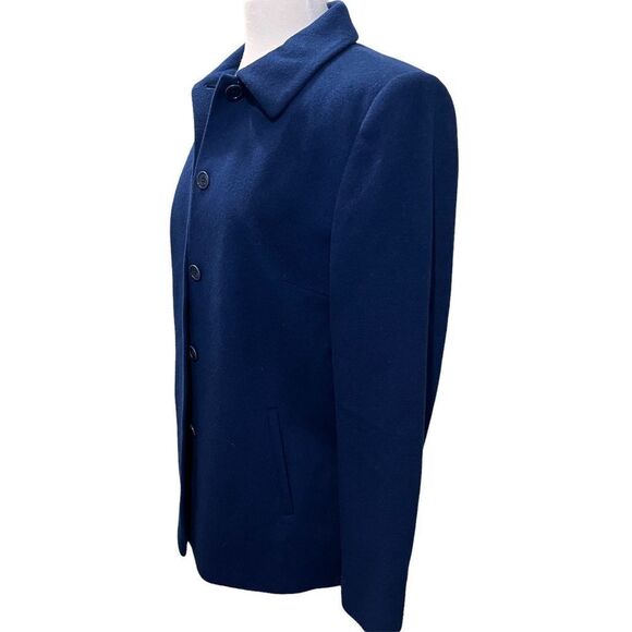Talbots Navy blue Jacket Wool/Silk & Angora  Made in Italy size 10 - Picture 10 of 11